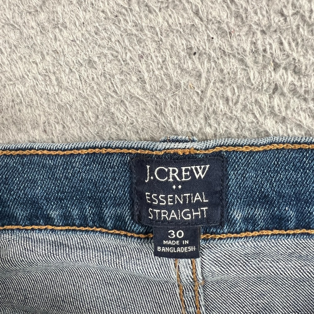 J.Crew Essential Straight Leg Womens Medium Wash Raw Hem Jeans 30 - Picture 8 of 12